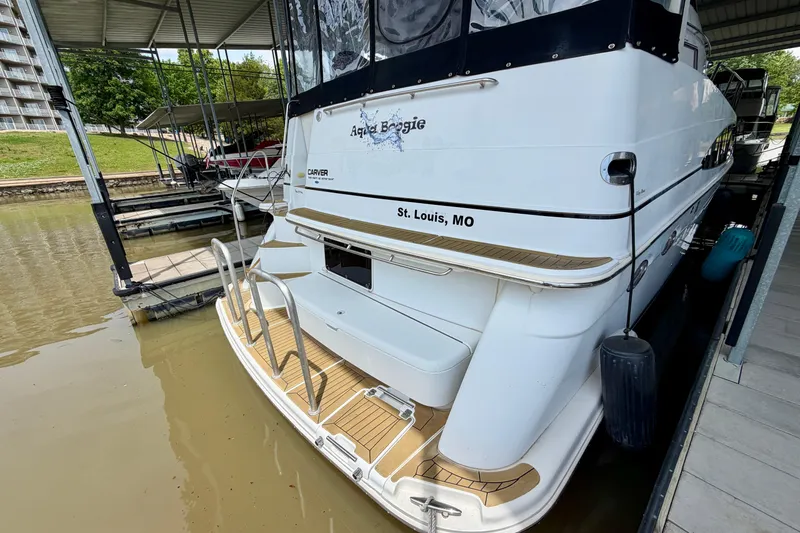 Slide: The Image of Carver 396 Motor Yacht 2000 docked in St. Louis, MO marina. - 2