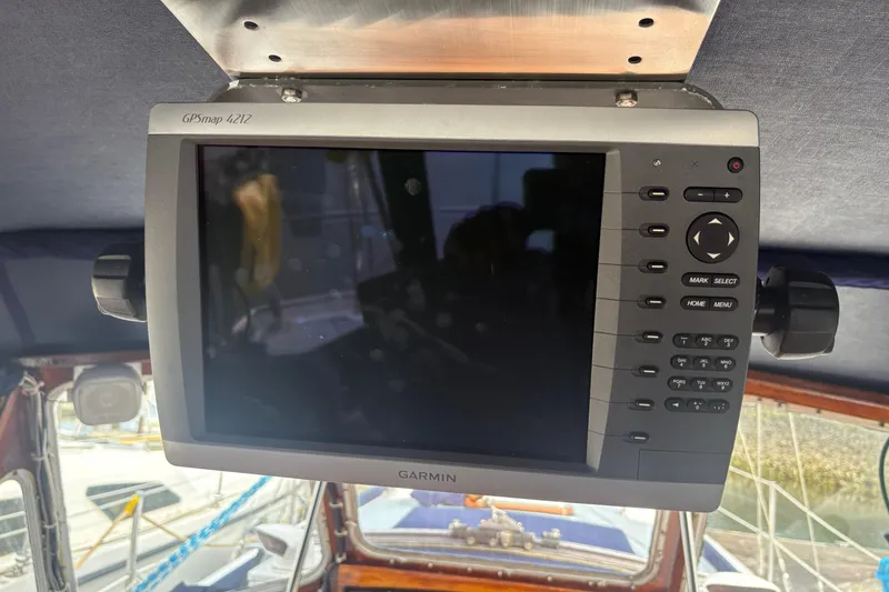 Slide: The Image of Garmin GPSmap 4212 mounted on a 1977 Folkes Full Keel Offshore Cutter sailboat. - 23