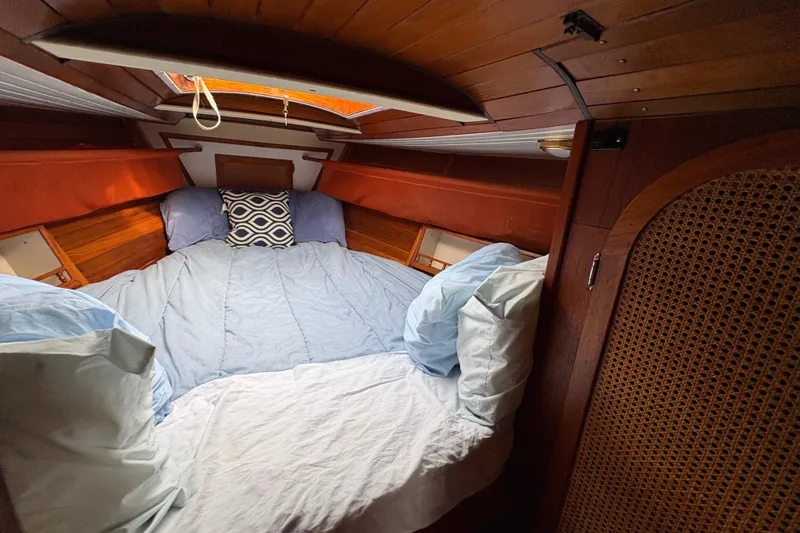 Slide: The Image of Cozy cabin interior of 1977 Folkes Full Keel Offshore Cutter sailboat. - 42