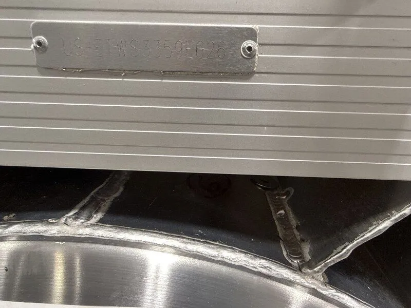 Slide: The Image of Bennington 22SSR 2026 serial number on metal plate. - 19