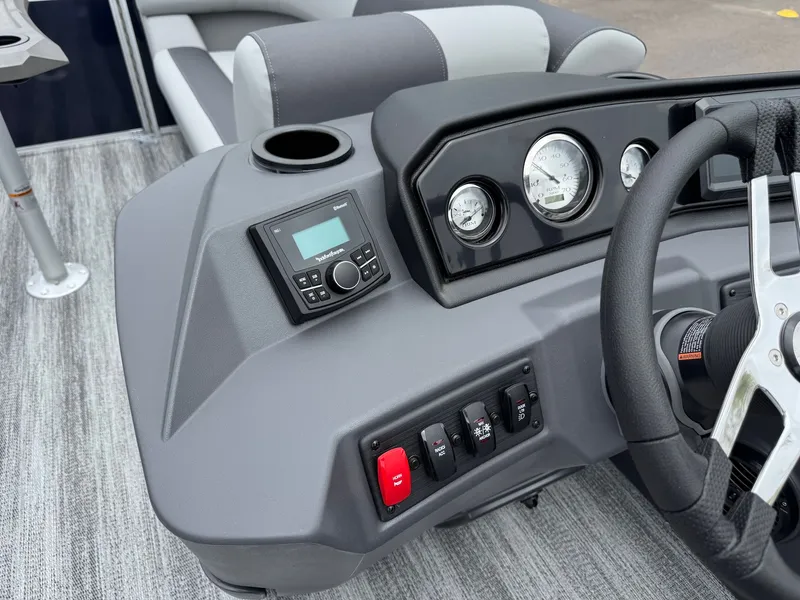 Slide: The Image of Dashboard of 2026 Bennington 22SSR with controls and gauges. - 36