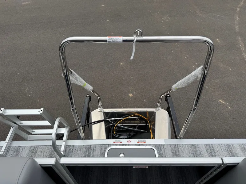 Slide: The Image of Bennington 22SSR 2026 boat rear with ladder and railing. - 41