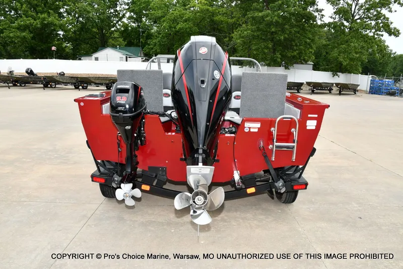 Slide: The Image of Ranger VX1888 WT boat with 225 Pro-XS and 9.9 Kicker, rear view. - 22