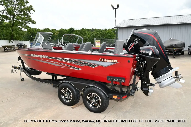 Slide: The Image of 2021 Ranger VX1888 WT boat with 225 Pro-XS engine, red color. - 23