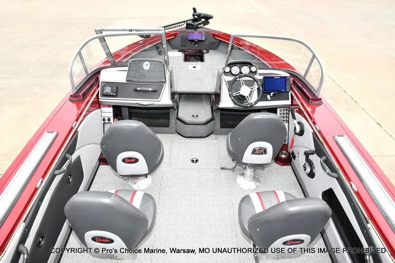 Slide: The Image of Interior view of a 2021 Ranger VX1888 WT boat with modern features. - 39