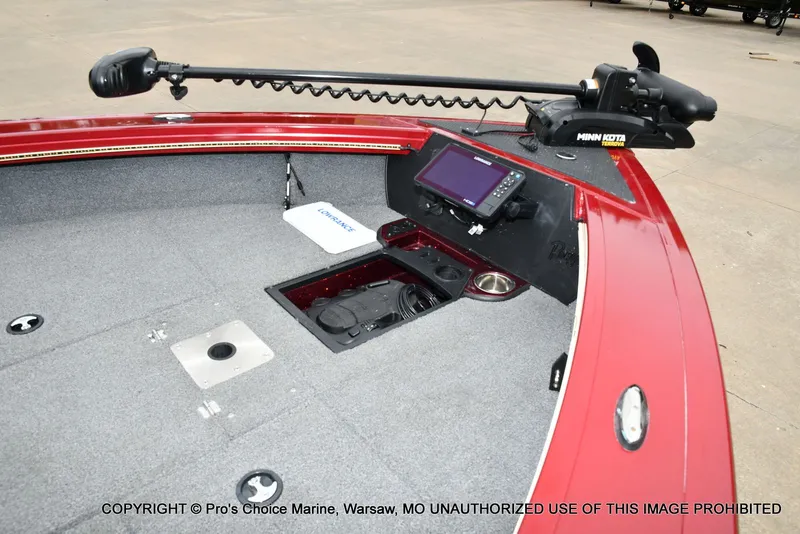 Slide: The Image of Interior view of Ranger VX1888 WT boat with Minn Kota trolling motor. - 4
