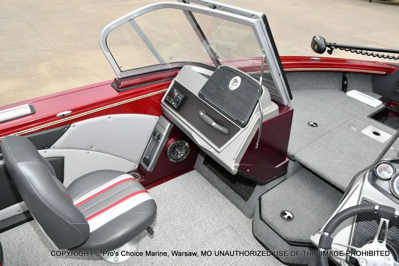 Slide: The Image of Interior of 2021 Ranger VX1888 WT boat with gray seats. - 44