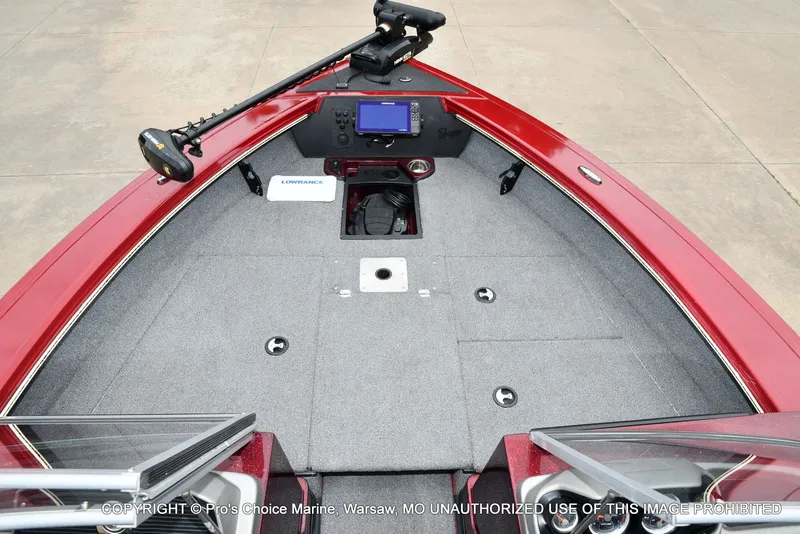 Slide: The Image of 2021 Ranger VX1888 WT boat with Lowrance electronics and gray deck. - 47