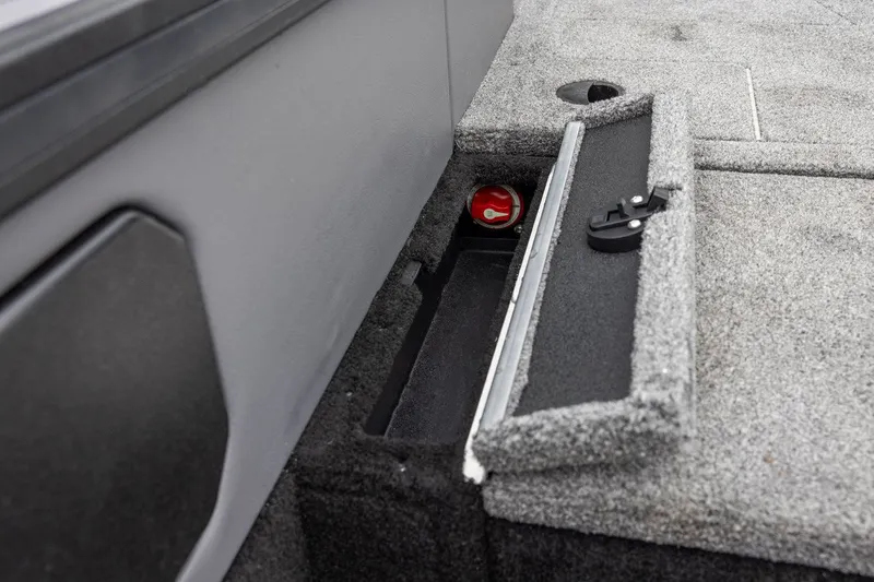 Slide: The Image of Interior of 2026 Alumacraft Trophy 195X Sport with storage compartment. - 15