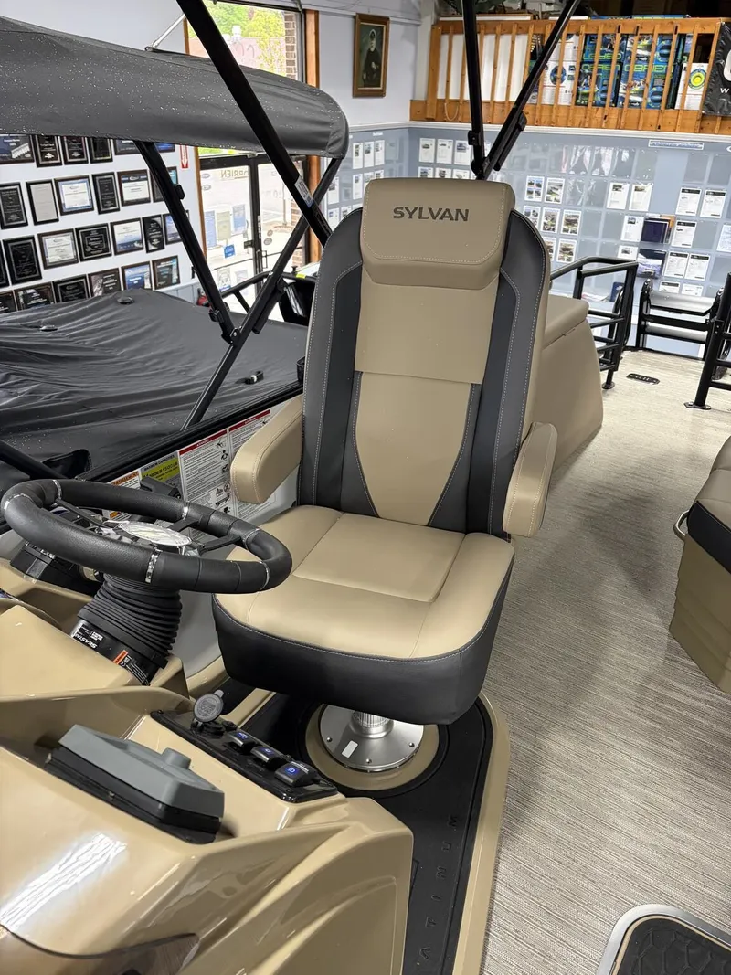 Slide: The Image of Interior of Sylvan Mirage X 2026 with beige captain's chair. - 7