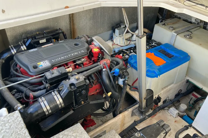 Slide: The Image of Engine compartment of a 2007 Regal 3760 Commodore with Volvo Penta engine. - 28