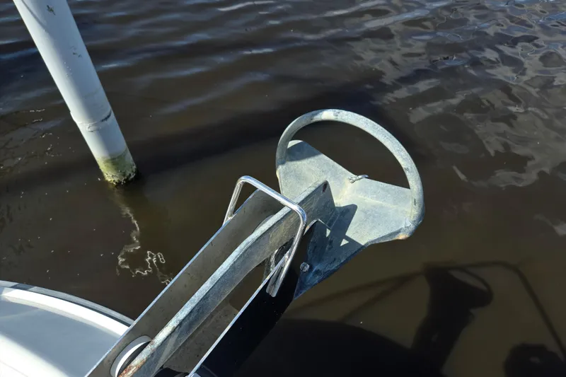 Slide: The Image of Anchor of 2012 American Tug 365 Flybridge in water. - 89