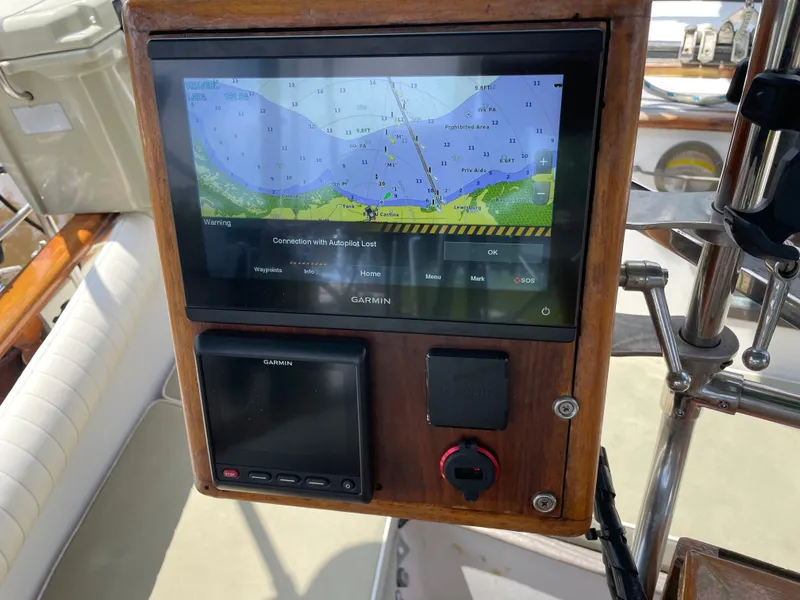 Slide: The Image of Garmin navigation system on 1983 Formosa Spindrift 43 sailboat. - 15