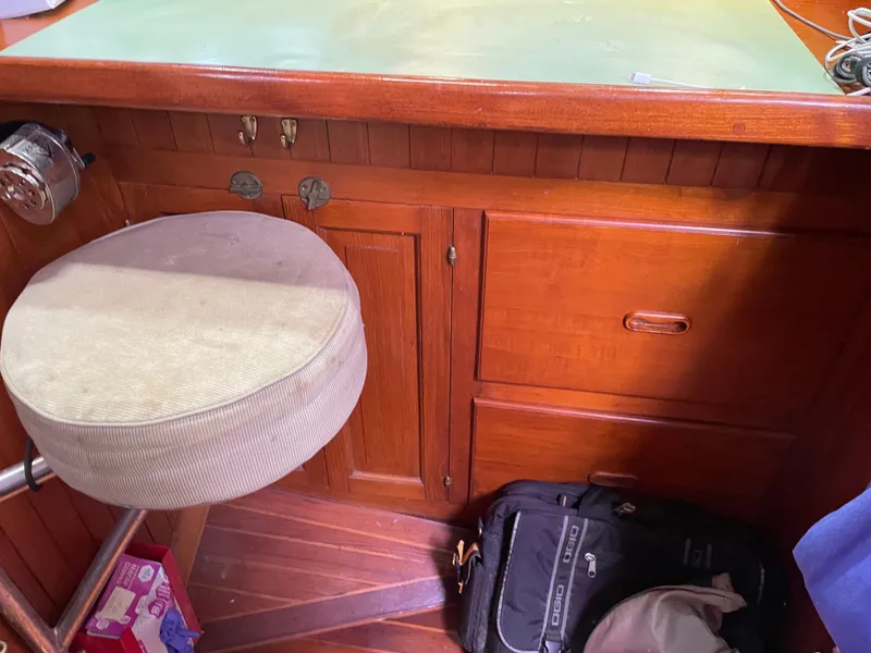 Slide: The Image of Navigation station on a 1983 Formosa Spindrift 43 yacht. - 29