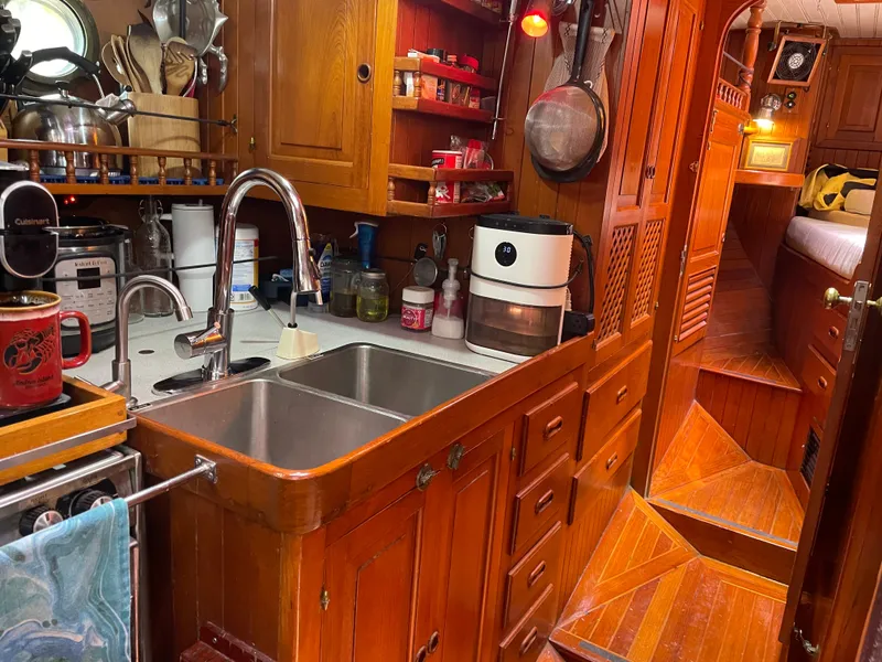 Slide: The Image of Kitchen on Formosa Spindrift 43 sailboat, year 1983. - 38