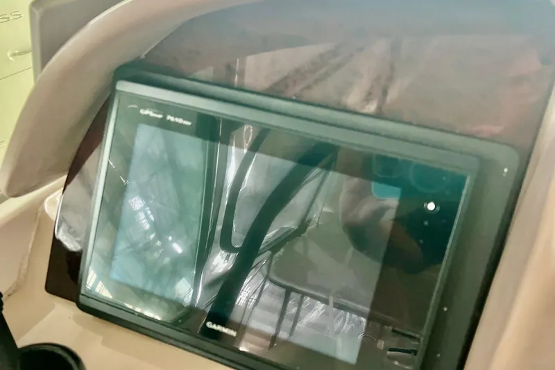 Slide: The Image of Garmin GPS display on 2005 Carver 56 Voyager yacht dashboard. - 37