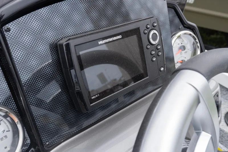 Slide: The Image of Dashboard of 2026 G3 Sportsman 1610 with Humminbird Helix 5 fish finder. - 6