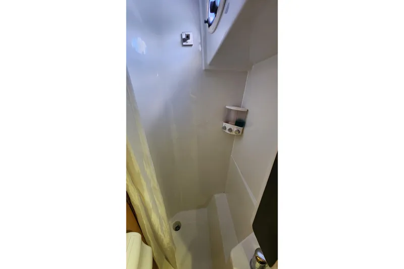 Slide: The Image of Shower area in 2013 Fountaine Pujut Summerland 40 yacht, featuring a soap dispenser. - 27