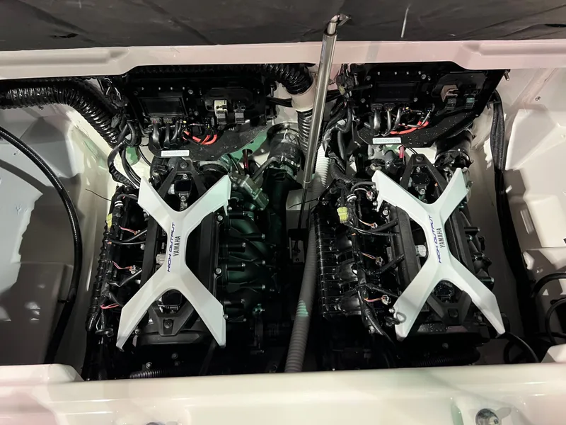 Slide: The Image of Yamaha AR250 2025 engine compartment with high-output engines. - 9