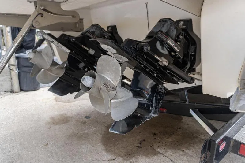 Slide: The Image of Dual propellers on a 2007 Cobalt 323 boat, showcasing marine engineering. - 4