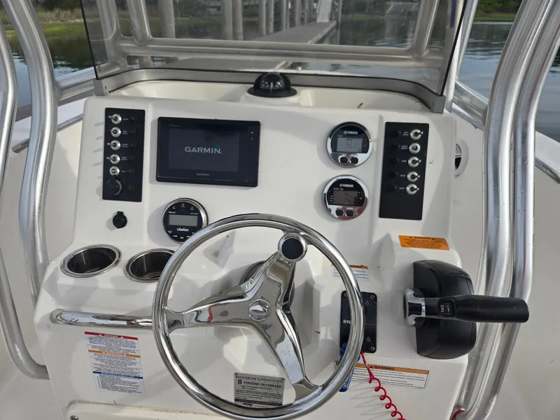 Slide: The Image of Dashboard of 2018 Robalo R200 Center Console boat. - 11