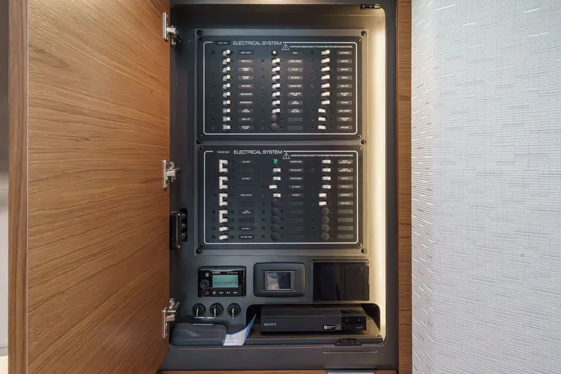 Slide: The Image of Electrical panel cabinet of Tiara Yachts 48 LS 2023. - 45
