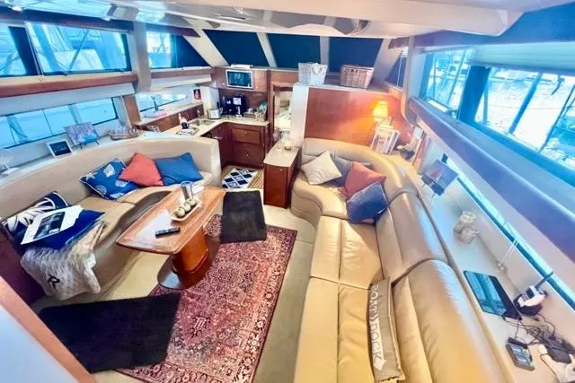 Slide: The Image of Luxurious interior of 2007 Meridian 368 Motoryacht with plush seating and elegant decor. - 16