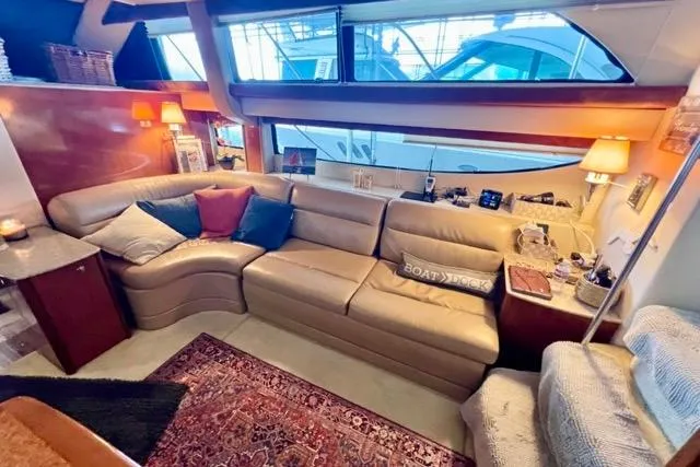Slide: The Image of Luxurious interior of 2007 Meridian 368 Motoryacht with plush seating and elegant decor. - 18