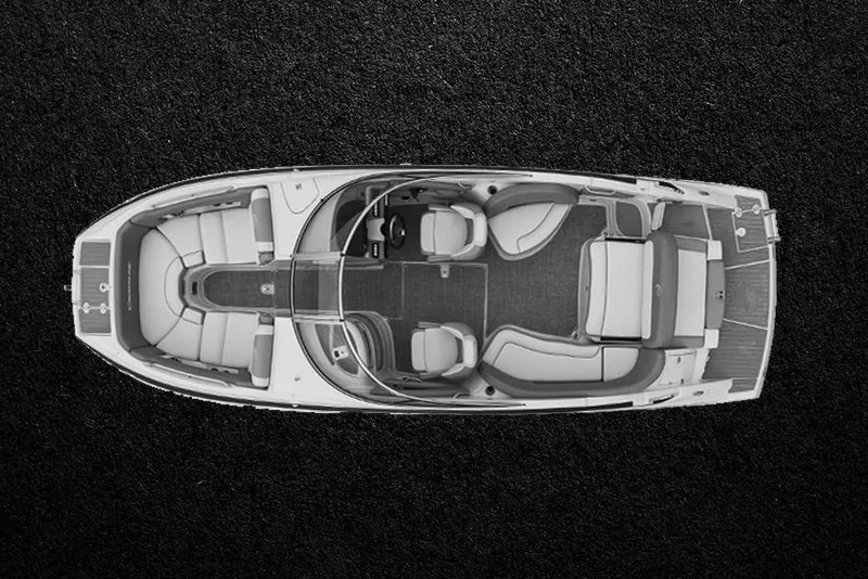 Slide: The Image of Manufacturer Provided Image: Top view of 2026 Crownline Eclipse E255 boat on dark textured background. - 12