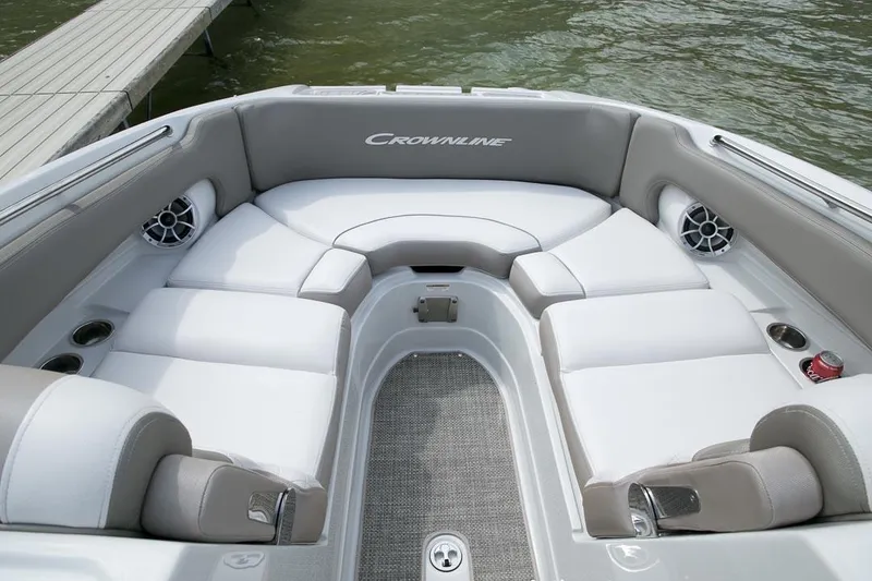 Slide: The Image of Manufacturer Provided Image: 2026 Crownline Eclipse E255 boat interior with plush seating and modern design. - 6