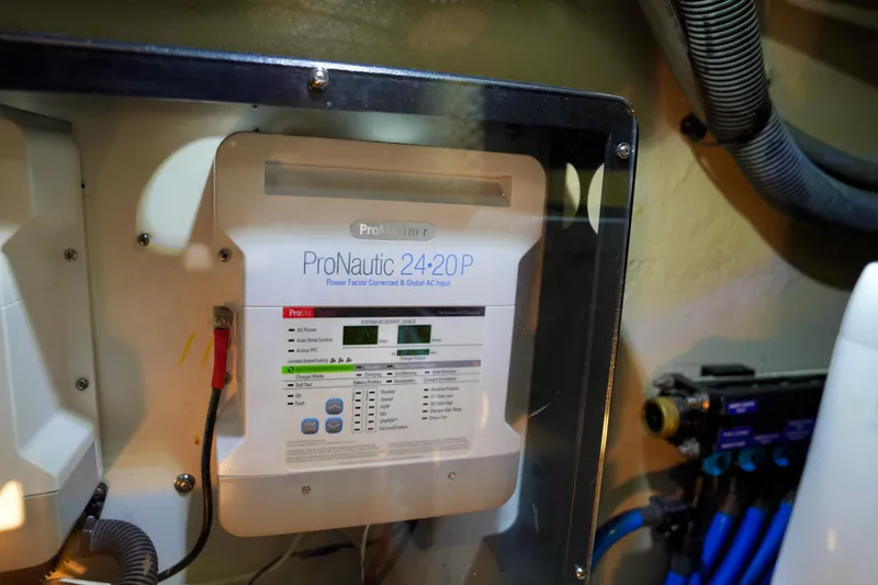 Slide: The Image of ProNautic 24-20P charger in 2006 Sea Ray 40 Motor Yacht engine room. - 63