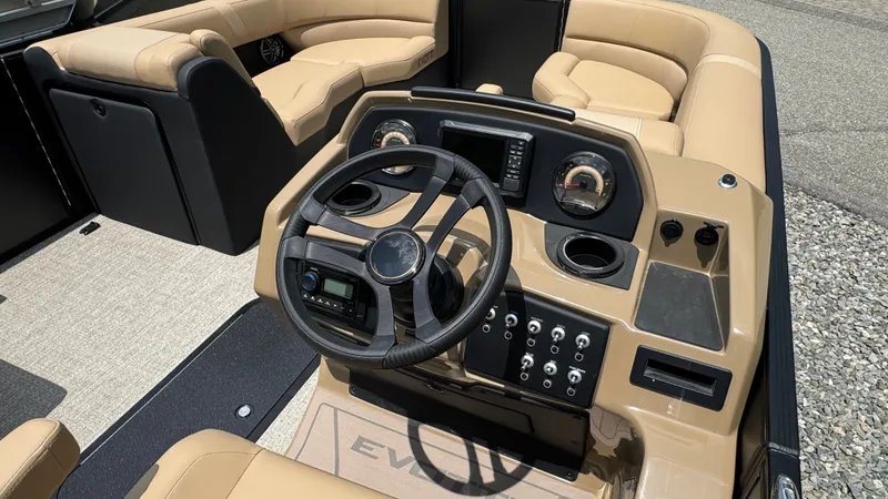 Slide: The Image of Interior of Evotti 521CS 2026 with steering wheel and dashboard. - 15