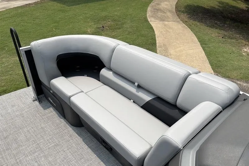 Slide: The Image of 2026 Sun Tracker Party Barge 22 RF XP3 with spacious, comfortable seating on deck. - 9