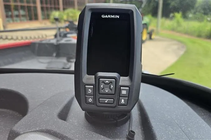 Slide: The Image of Garmin device on 2026 Tracker Pro Guide V-16 WT boat dashboard. - 10