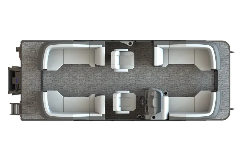 Slide: The Image of Manufacturer Provided Image: Top view of 2026 Starcraft GX 20 R DH boat interior layout with seating arrangement. - 15