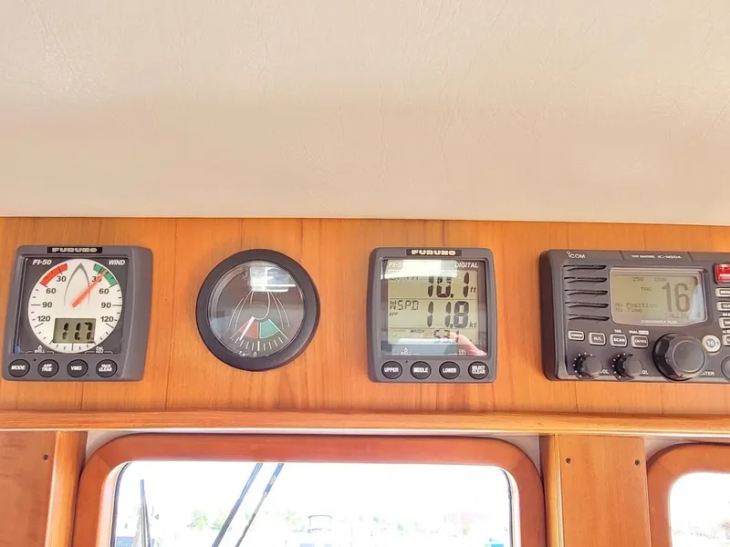 Slide: The Image of Navigation instruments on Kadey-Krogen 44 yacht, year 2009. - 15