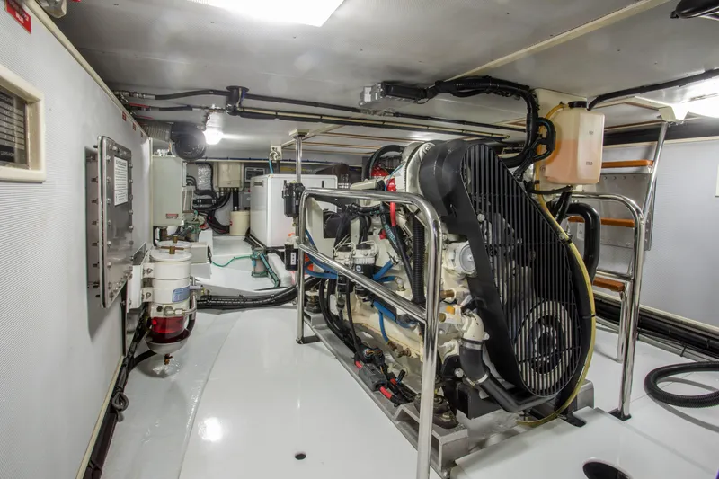Slide: The Image of Engine room of a 2009 Kadey-Krogen 44 with modern equipment. - 24