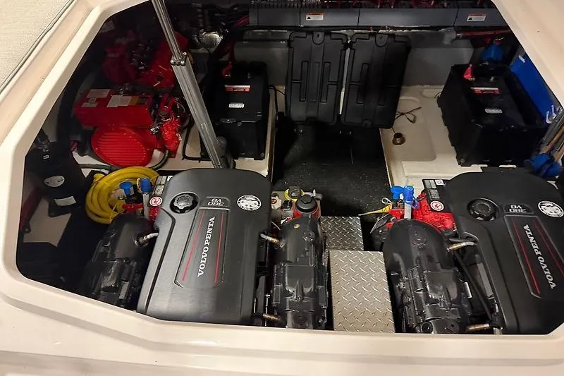 Slide: The Image of Engine compartment of 2024 Regal 38 Grande Coupe with Volvo Penta engines. - 35