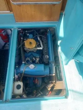 Slide: The Image of Engine compartment of a 1968 Tollycraft Royal Express boat. - 28