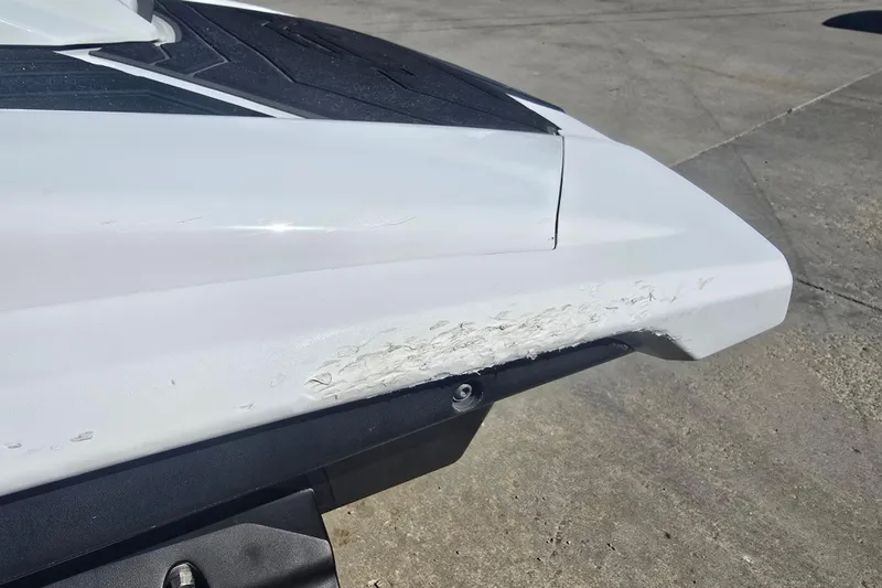 Slide: The Image of 2019 Yamaha WaveRunner FX Cruiser HO with visible hull damage. - 13