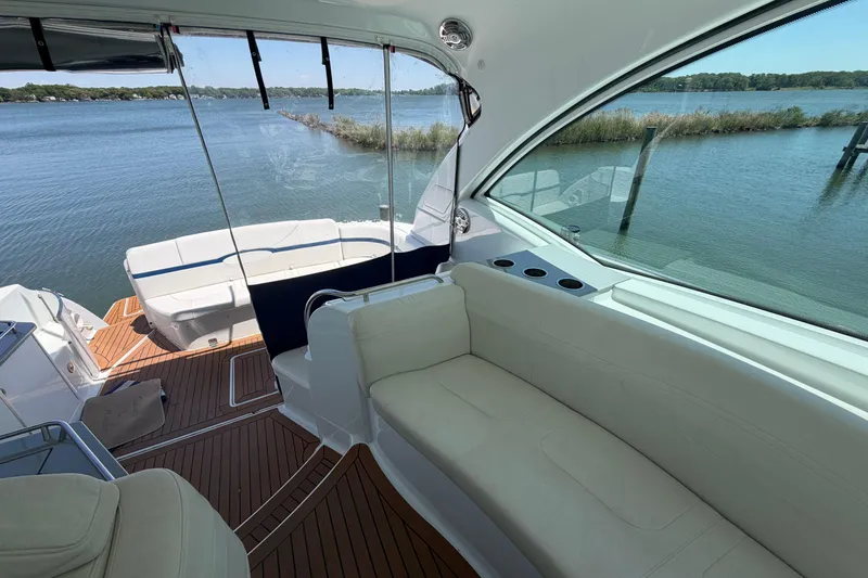 Slide: The Image of Luxurious interior of a 2011 Formula 45 Yacht with scenic water view. - 17