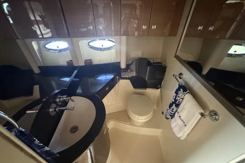 Slide: The Image of Luxurious bathroom in 2011 Formula 45 Yacht with modern fixtures and elegant design. - 35