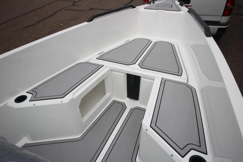 Slide: The Image of Modern Iron 767 boat interior, 2026 model, featuring sleek storage compartments and a spacious design. - 30
