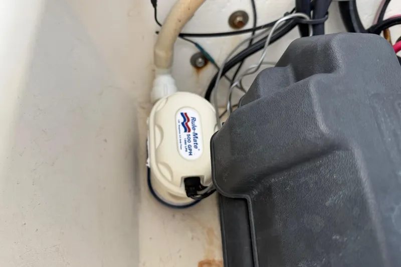 Slide: The Image of Bilge pump in 2006 Jones Brothers Bateau 17 boat, featuring Rule-Mate 500 GPH model. - 14