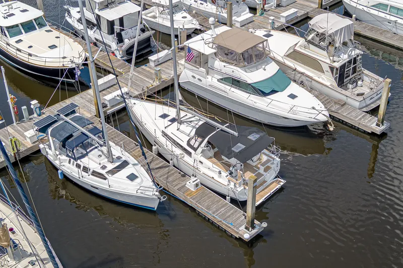 Slide: The Image of Beneteau Oceanis 38.1 yacht 2023 docked at marina. - 16