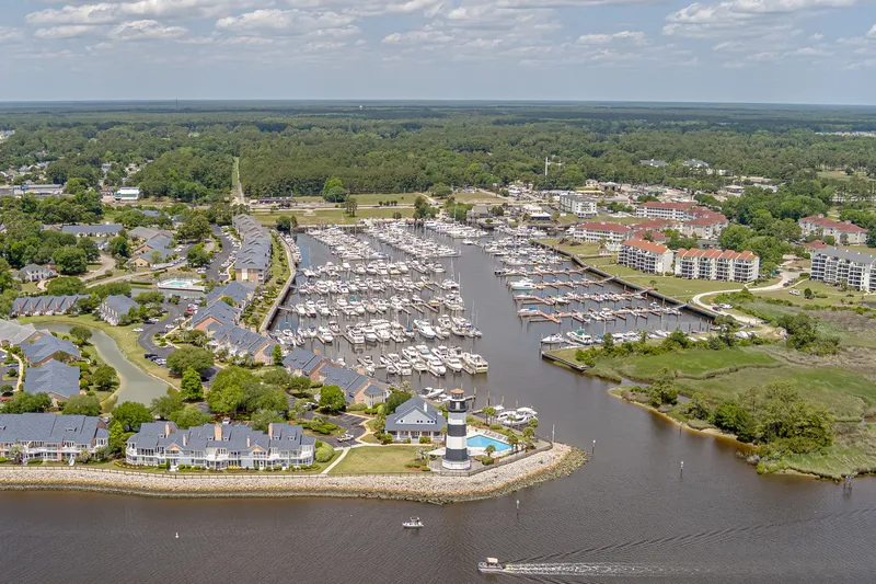 Slide: The Image of Aerial view of marina with Beneteau Oceanis 38.1, 2023. - 18