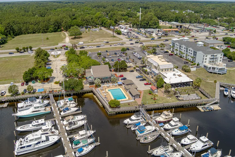 Slide: The Image of Aerial view of marina with Beneteau Oceanis 38.1, 2023. - 19