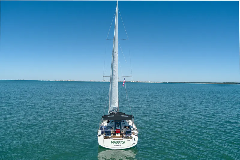 Slide: The Image of Beneteau Oceanis 38.1 sailboat on open sea, 2023 model. - 21