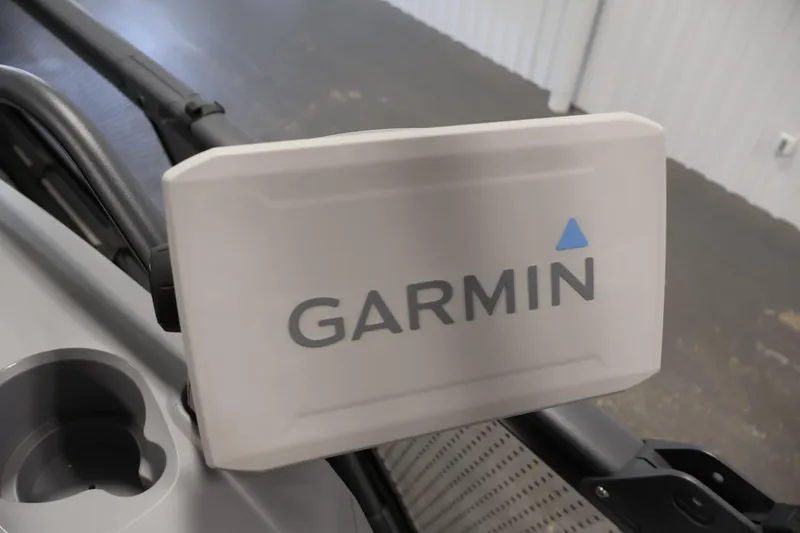 Slide: The Image of Garmin device on 2023 Sea-Doo Switch Cruise 21 boat, close-up view. - 19