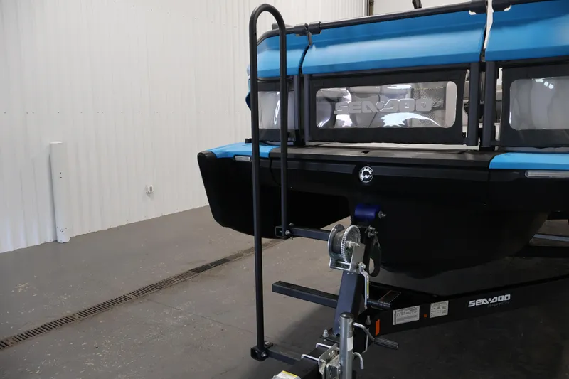 Slide: The Image of 2023 Sea-Doo Switch Cruise 21 boat on trailer in indoor storage. - 31